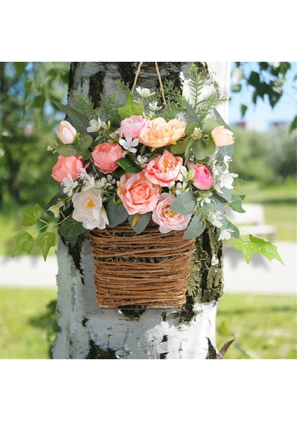 Krem Ortanca Kapı Askısı Sepet Çelengi, Pembe Çilek Kır Çiçeği Kapı Askısı Sepet Çelengi Kır Çiçeği Kapı Dekoru (Yurt Dışından) fırsatları