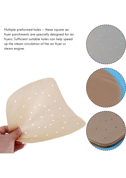 Hava Fritözü Parşömen Kağıdı Beyaz Kare Hava Fritöz Astarı / Buğulanmış Koyun Derisi Astarı / Nefes Alabilir Fritöz-A (Yurt Dışından) indirimleri