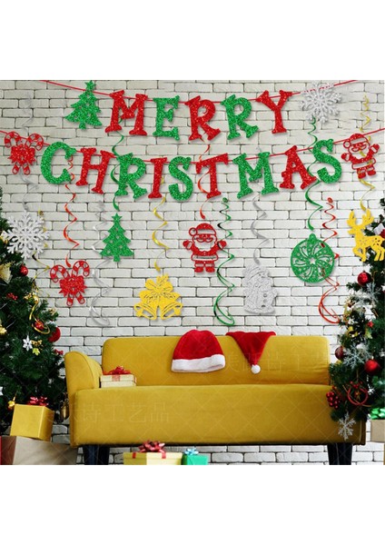 Noel Banner ve Glitter Noel Işaretleri Banner Noel Banner Parti Süslemeleri Duvar Parti Malzemeleri Kiti Için (Yurt Dışından) fırsatları