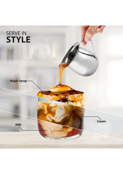 12 Adet Paslanmaz Çelik Kahve Kreması, Espresso Sürahisi 3 Oz Metal Krema Sürahisi, Krema Kupası Küçük Krema Dökme Sürahisi (Yurt Dışından) modelleri