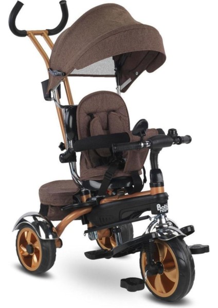 Star Üç Teker Bisiklet BH-9500 Kahve Ebeveyn Kontrollü Şişme Eva Tekerlekli Tricycle