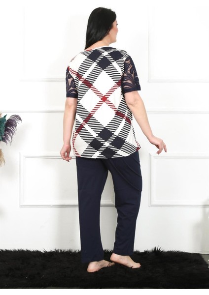 Kadın 5xl-6xl-7xl-8xl Büyük Beden Kısa Kol Pijama Takım 75003 fırsatları