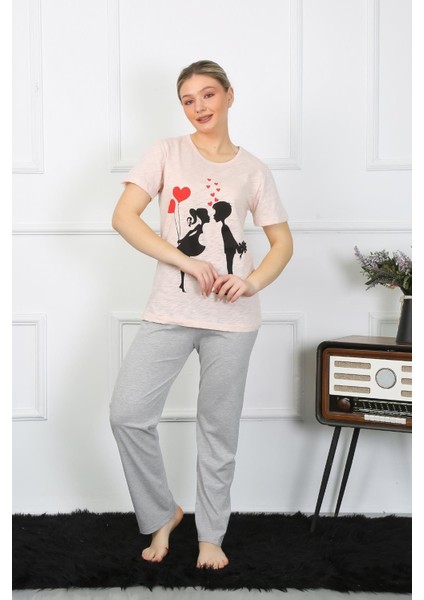Kadın Kısa Kol Penye Pijama Takım 4207 fırsatları