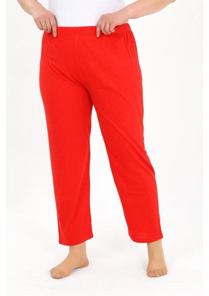 Kadın Pamuklu Büyük Beden Alt Pijama Kırmızı 27560 indirimleri