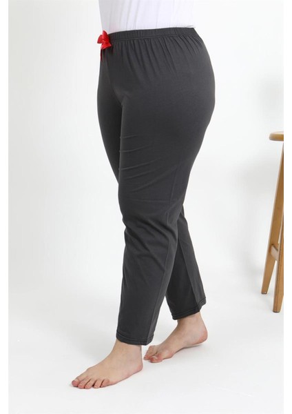 Kadın Pamuklu Büyük Beden Alt Pijama Füme modelleri