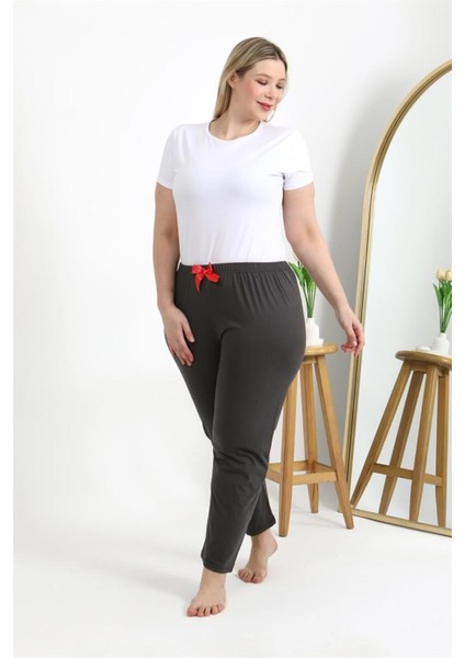 Kadın Pamuklu Büyük Beden Alt Pijama Füme indirimleri
