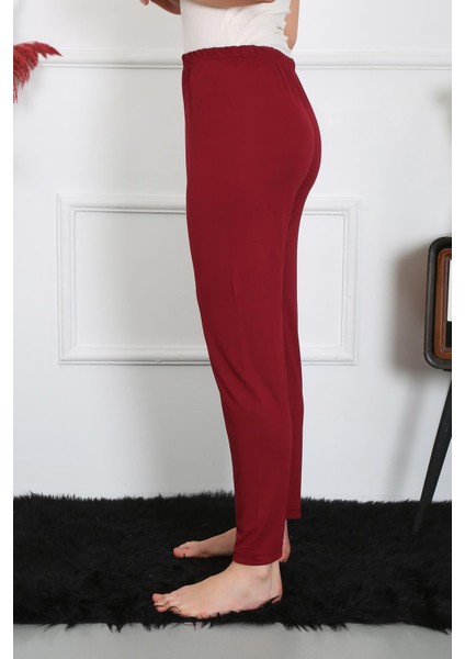 Kadın Pamuk Penye Tek Alt Pijama Bordo 27514 modelleri
