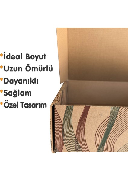 26X18X6CM Karton Kutu 10ADET Desenli-Kilitli | E-Ticaret-Kargo-Hediye Kutusu Kraft fırsatları