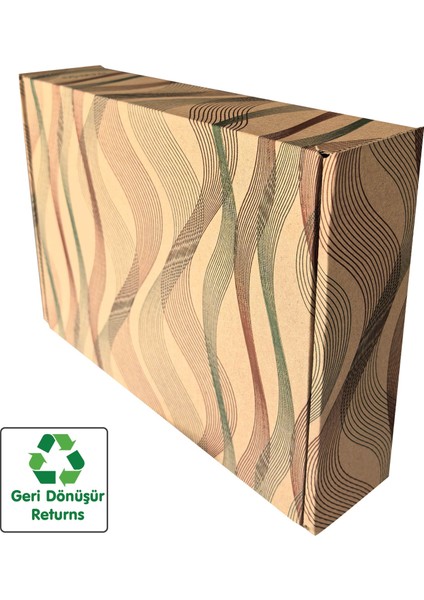 26X18X6CM Karton Kutu 10ADET Desenli-Kilitli | E-Ticaret-Kargo-Hediye Kutusu Kraft indirimleri