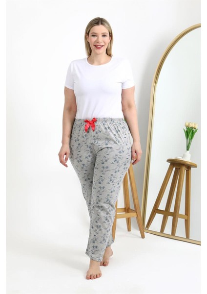 Kadın Pamuklu Büyük Beden Alt Pijama Gri fırsatları