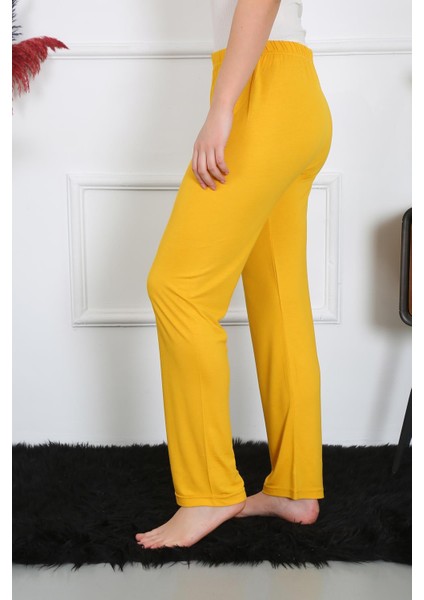 Kadın Pamuk Penye Tek Alt Pijama Sarı 27513 modelleri