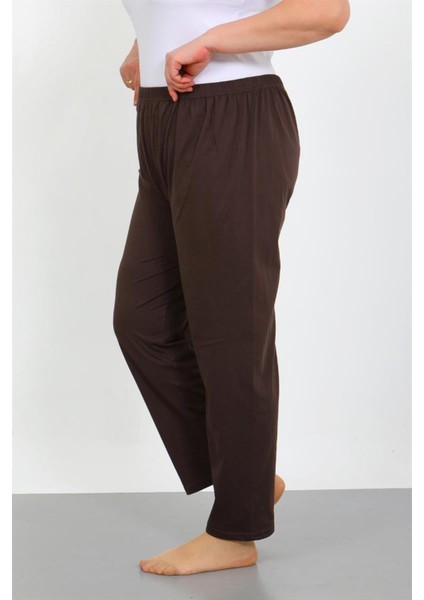 Kadın Büyük Beden Kahve Tek Alt Pijama modelleri