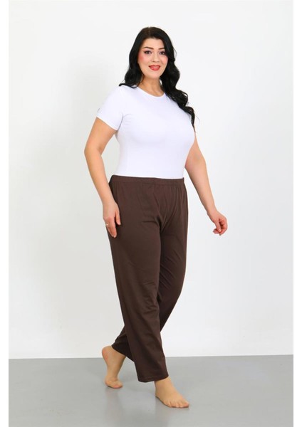 Kadın Büyük Beden Kahve Tek Alt Pijama indirimleri