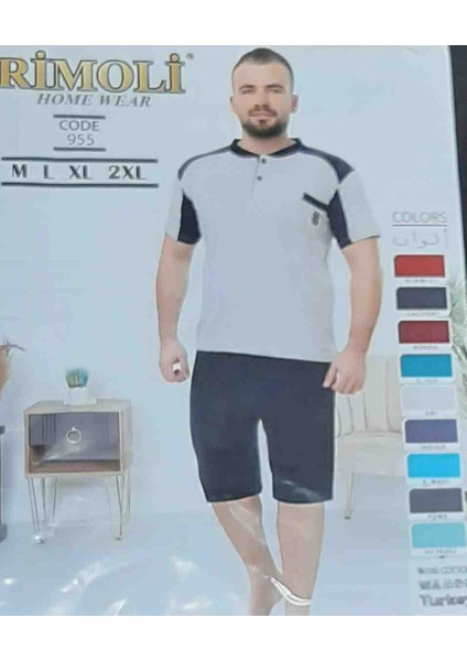 Erkek Şortlu Pijama Takımı %100 Pamuk Beden (XL) fırsatları