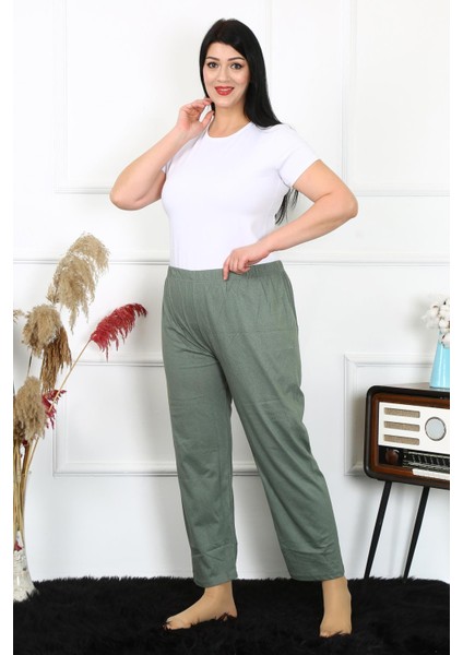 Kadın Pamuklu Büyük Beden Alt Pijama Yeşil modelleri