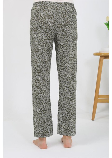 Kadın Penye Desenli Tek Alt Pijama 27533 Haki indirimleri