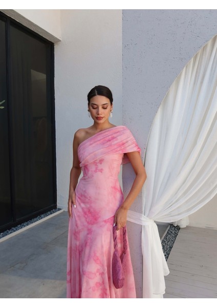 Tek Omuz Batik Desen Elbise fiyatları