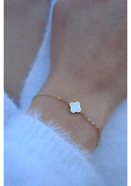 Altın Beyaz Yonca Bileklik fırsatları