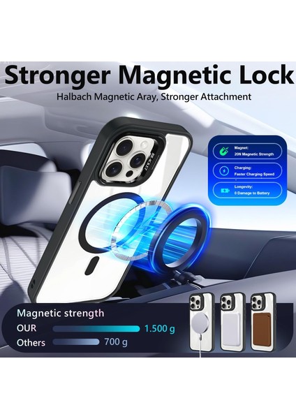 Iphone 15 Pro Max Kılıf Standlı Mika Magsafe Hassas Butonlu Metal Tuşlu + Kamera Lens Camı Hediyeli Set fırsatları