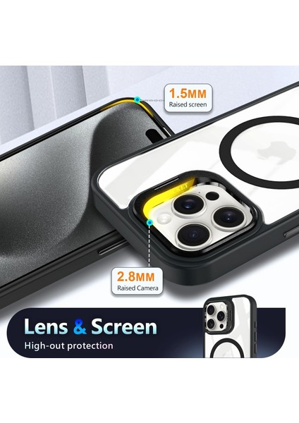 Iphone 15 Pro Max Kılıf Standlı Mika Magsafe Hassas Butonlu Metal Tuşlu + Kamera Lens Camı Hediyeli Set indirimleri
