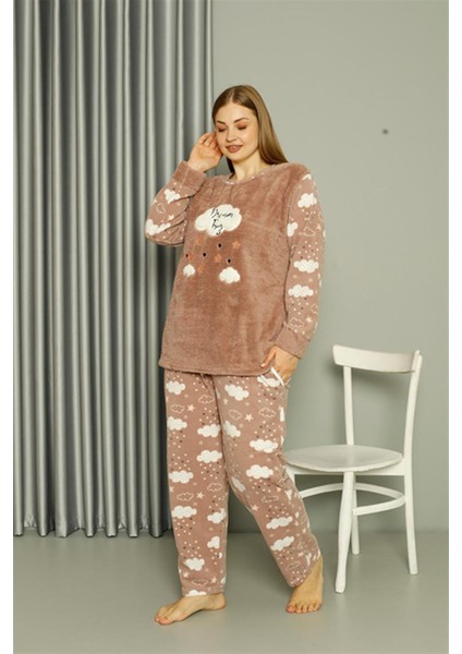 Welsoft Polar Kadın Büyük Beden Sütlü Kahve Pijama Takımı 808044 fiyatları