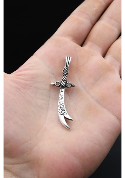 Kolye Ucu Hz. Ali Zülfikar Kılıcı Zirkon Taş Süslemeli 925 Ayar Gümüş 902048 fırsatları