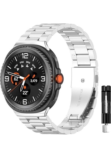 Samsung Galaxy Watch 8 40mm 44mm Classic 46mm Kordon Klipsli Metal Kordon 04 +Kısaltma Aparatı