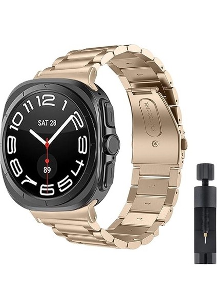 Samsung Galaxy Watch 8 40mm 44mm Classic 46mm Kordon Klipsli Metal Kordon 04 +Kısaltma Aparatı
