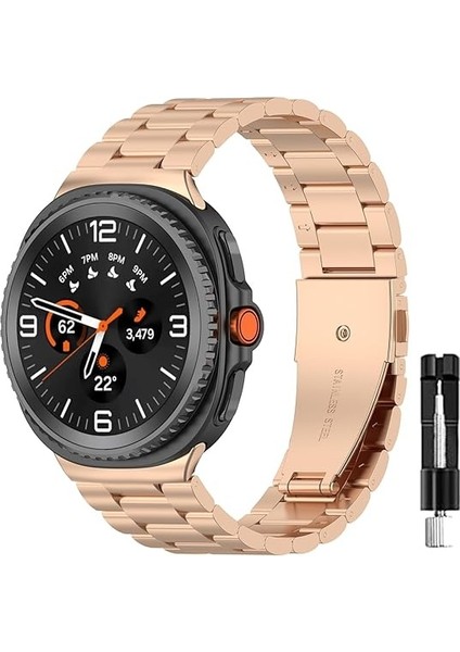 Samsung Galaxy Watch 8 40mm 44mm Classic 46mm Kordon Klipsli Metal Kordon 04 +Kısaltma Aparatı