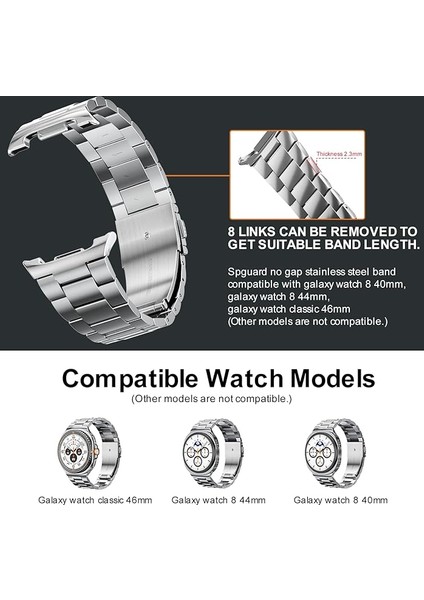 Samsung Galaxy Watch 8 40mm 44mm Classic 46mm Kordon Klipsli Metal Kordon 04 +Kısaltma Aparatı indirimleri