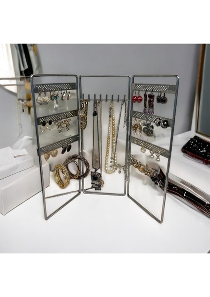 Şık 3'lü Takı Düzenleyici Seti, Kolye, Yüzük ve Küpe Kutusu, Zarif Tasarım