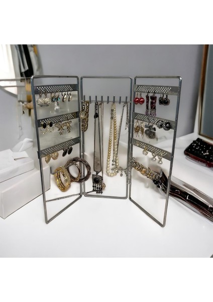 Şık 3'lü Takı Düzenleyici Seti, Kolye, Yüzük ve Küpe Kutusu, Zarif Tasarım