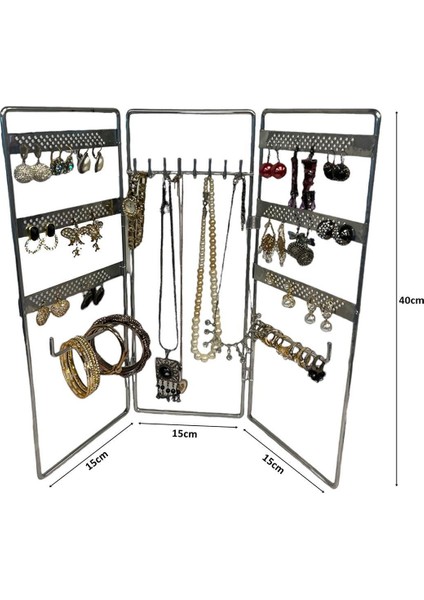 Şık 3'lü Takı Düzenleyici Seti, Kolye, Yüzük ve Küpe Kutusu, Zarif Tasarım