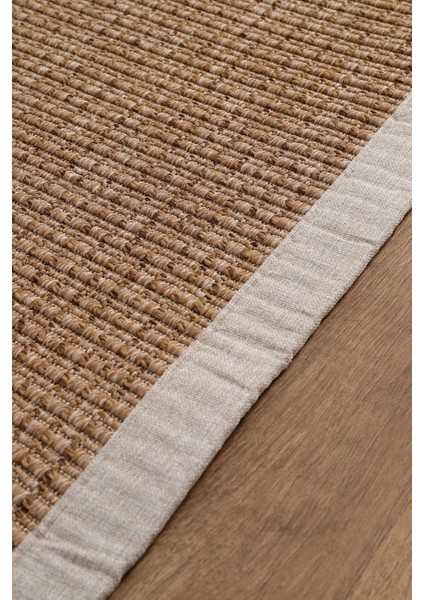 0465-BEJ Kumaş Bordür Sisal Halı Kilim Hav Toz Vermez Kolay Temizlenen Hasır Kilim indirimleri
