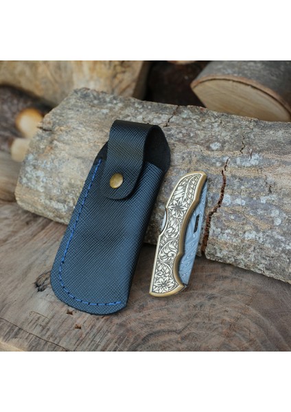 Katlanır Model - Damascus Çelik - Paslanmaz Pirinç Gravür Işlemeli Sap modelleri