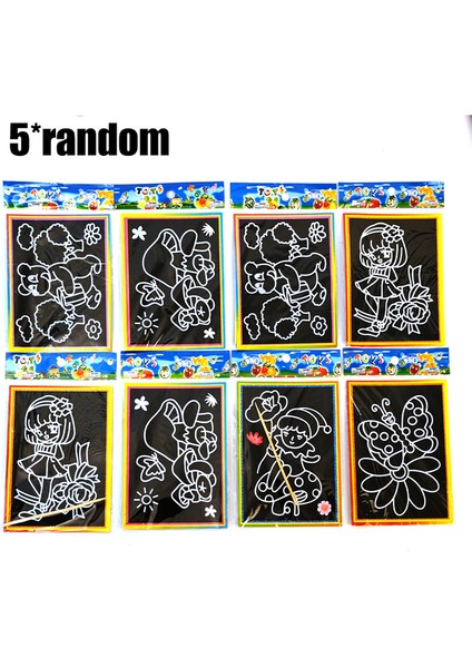 5 Adet Rastgele 1/10 Adet Kazı Kazan Kuşe Kağıt Komik Boyama Kağıdı Çizim Sopa ile Çocuklar Için Renkli Çizim Oyuncaklar Dıy Tatil Hediye 13X9.5 cm (Yurt Dışından)