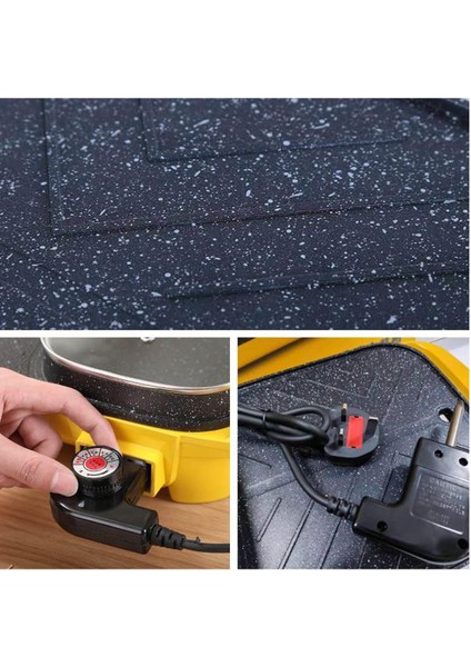 2'si 1 Arada Dumansız Elektrikli Barbekü Izgara Yapışmaz Isıtma Ördek Tencere