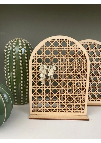 Kahverengi Rattan Küpe Düzenleyici, Takı Sunum Standı modelleri