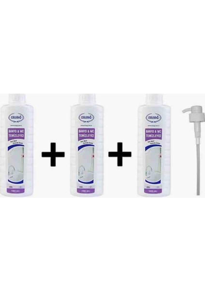 Banyo & Wc Temizleyeci 1000 ml 3 Adet + Aparatlı
