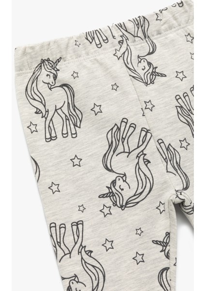 Beli Lastikli Unicorn Baskılı Pamuklu Tayt modelleri