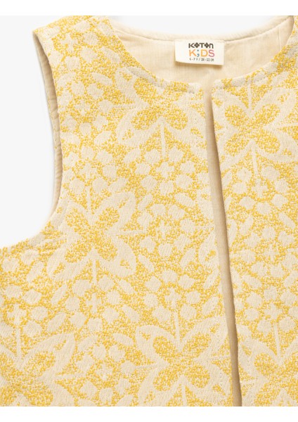 Yuvarlak Yaka Kolsuz Fermuarlı Baskılı Pamuklu Yelek modelleri