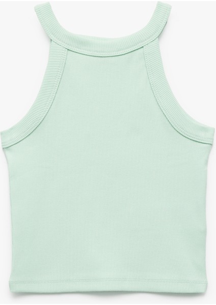 Pamuklu Kolsuz Halter Yaka Slim Fit Crop Atlet