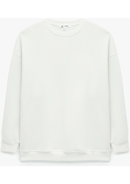 Rahat Kalıp Uzun Kollu Bisiklet Yaka Pamuklu Basic 2'li Sweatshirt Seti fırsatları