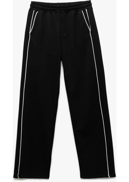 Yüksek Bel Lastikli Cep Detaylı Biyeli Oversize Geniş Paça Eşofman Altı modelleri