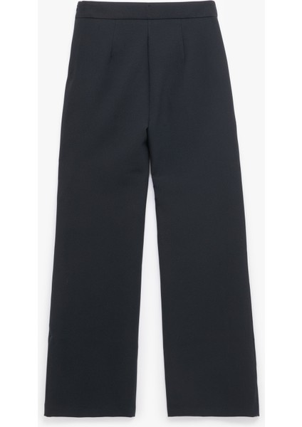 Yüksek Bel Düğmeli Cep Detaylı Geniş Paça Pantolon fiyatları