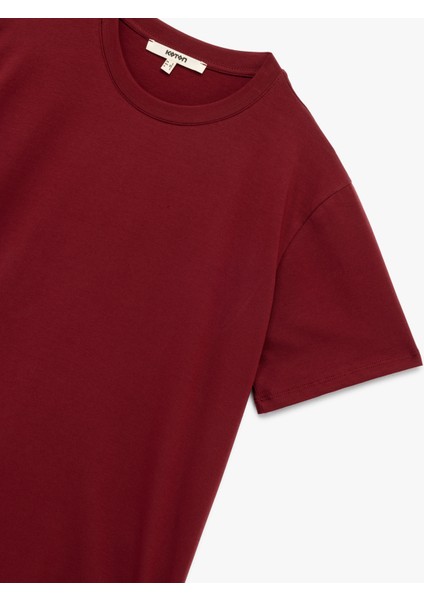 Kısa Kollu Bisiklet Yaka Pamuklu Basic Oversize Tişört modelleri