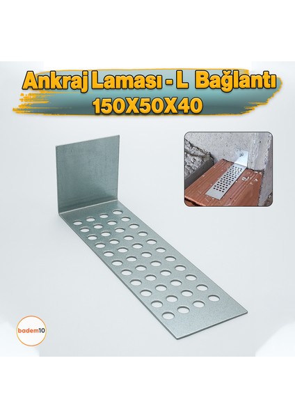 Gazbeton Ankraj Laması Duvar Bağlantı Aparatı Vidalı Montaj Trapez Vida Uyumlu Galvaniz Demiri