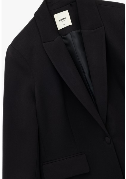 Kruvaze Yaka Kapaklı Cep Detaylı Uzun Kollu Blazer Ceket modelleri