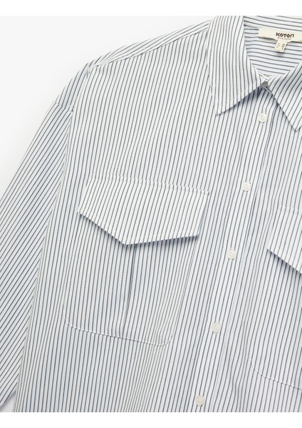 Regular Fit Pamuklu Uzun Kollu Klasik Yaka Kapaklı Çift Cep Detaylı Gömlek modelleri