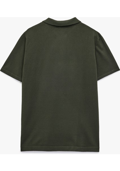Viskon Regular Fit Polo Yaka Yarım Fermuarlı Kısa Kollu Triko Tişört fiyatları